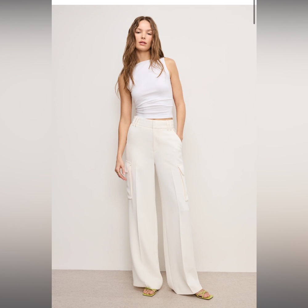 NWT Good American LUXE SUITING CARGO TROUSERS